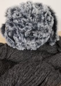 Furreal-Brimmed-cabled-hat-charcoal-chinchilla